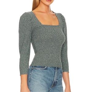 Nation LTD Smocked Puff-sleeve top